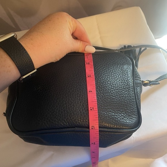 GiGi New York Leather Navy Blue Small Crossbody Bag Purse Handbag With Tassel - Picture 15 of 15